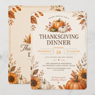 Invitation au dîner de Thanksgiving