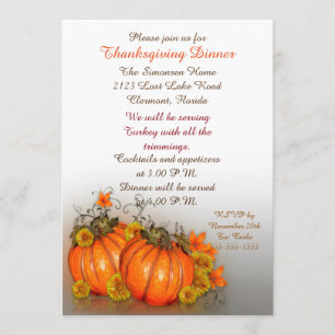 Invitation au dîner de Thanksgiving