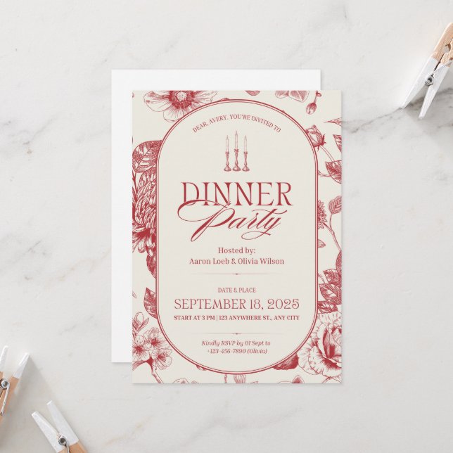 Invitation au dîner de Thanksgiving  (Devant/Arrière en situation)