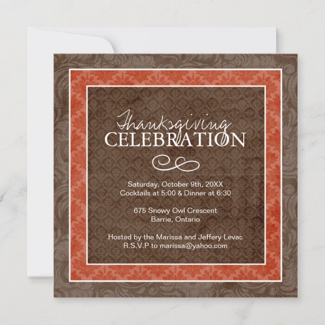Invitation au dîner de Thanksgiving (Devant)