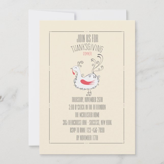 Invitation Au Dîner De Thanksgiving (Devant)