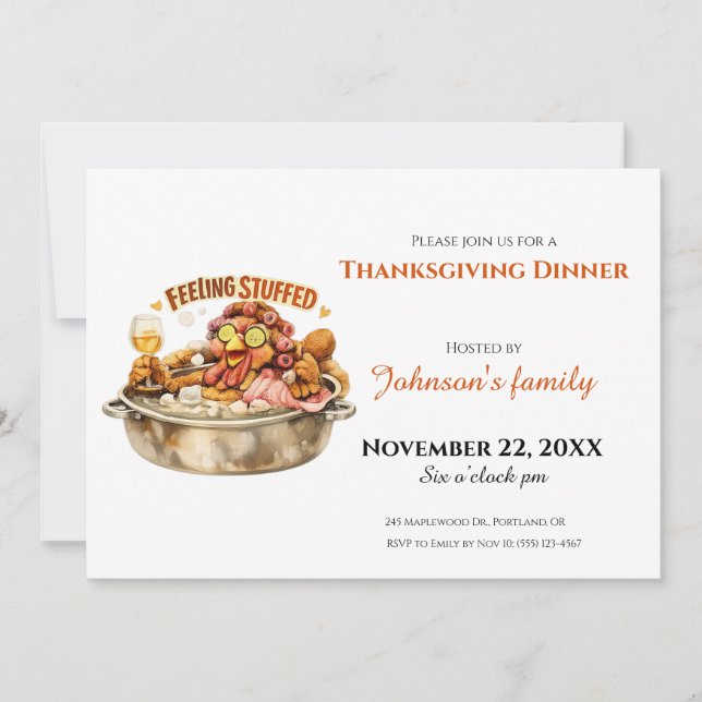 Invitation au dîner de Thanksgiving (Devant)