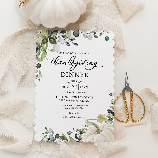 Invitation au dîner de Thanksgiving avec citrouill (Créateur téléchargé)