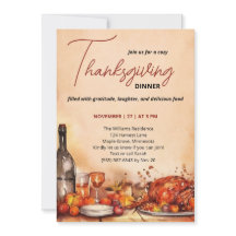 Invitation au dîner de Thanksgiving avec Fête d'Au
