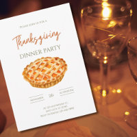 Invitation au dîner de Thanksgiving avec tarte au