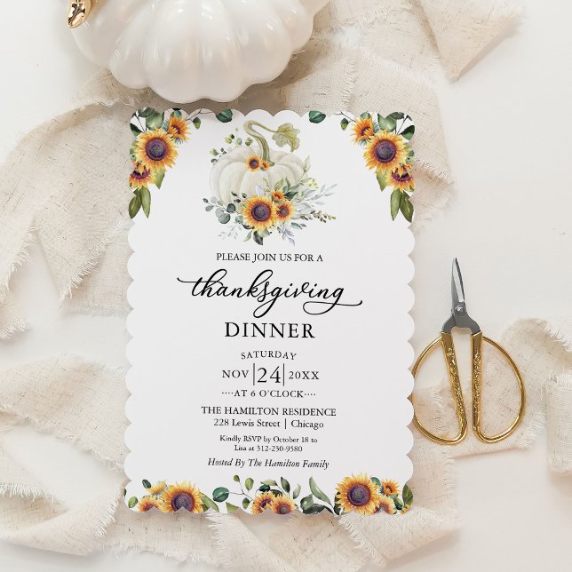 Invitation au dîner de Thanksgiving avec tournesol (Créateur téléchargé)