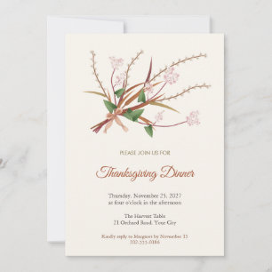 Invitation au dîner de Thanksgiving Bluestem Grass