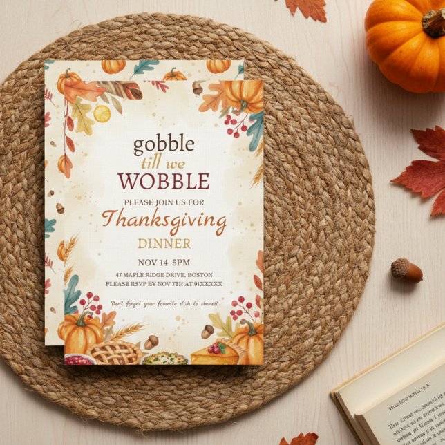 Invitation au dîner de Thanksgiving de la récolte  (Harvest Thanksgiving Invite)
