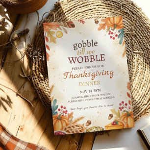 Invitation au dîner de Thanksgiving de la récolte