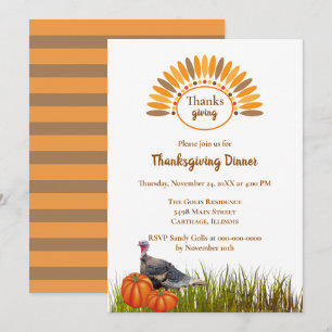 Invitation au dîner de Thanksgiving de style class