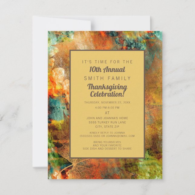 Invitation au dîner de Thanksgiving en famille d'a (Devant)