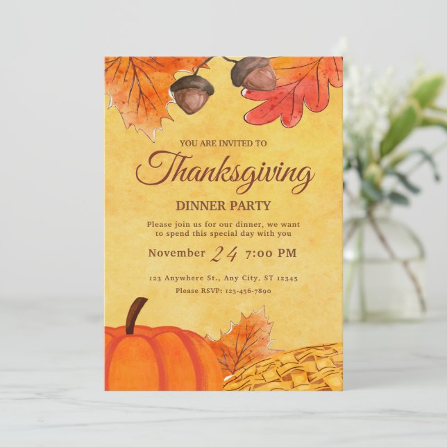 Invitation au dîner de Thanksgiving, Fête de fin d (Debout devant)
