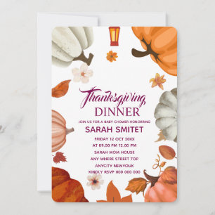 Invitation au dîner de Thanksgiving Invitation à
