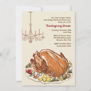 Invitation au dîner de Thanksgiving prêt à être dé