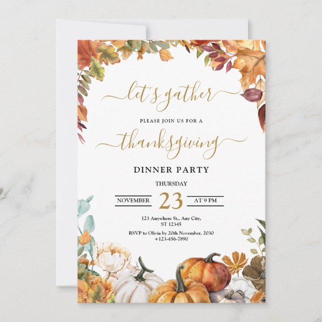 Invitation au dîner de Thanksgiving, Rendons grâce (Devant)