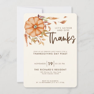 Invitation au dîner de Thanksgiving Thème Bohème