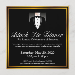 Invitation au dîner de Tuxedo Cravate Black Bow