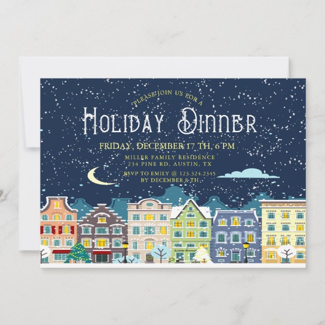 Invitation au dîner de vacances de Noël à la maiso (Devant)