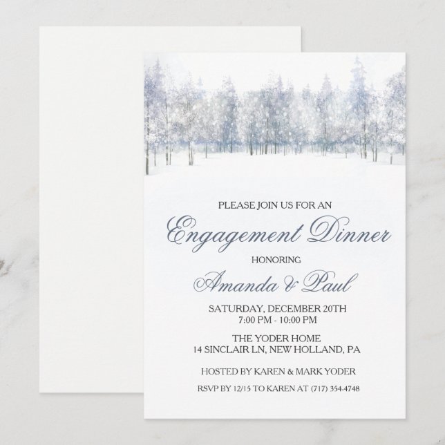Invitation au dîner d'engagement d'hiver (Devant / Derrière)
