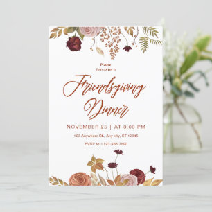 Invitation au dîner esthétique de Friendsgiving fl