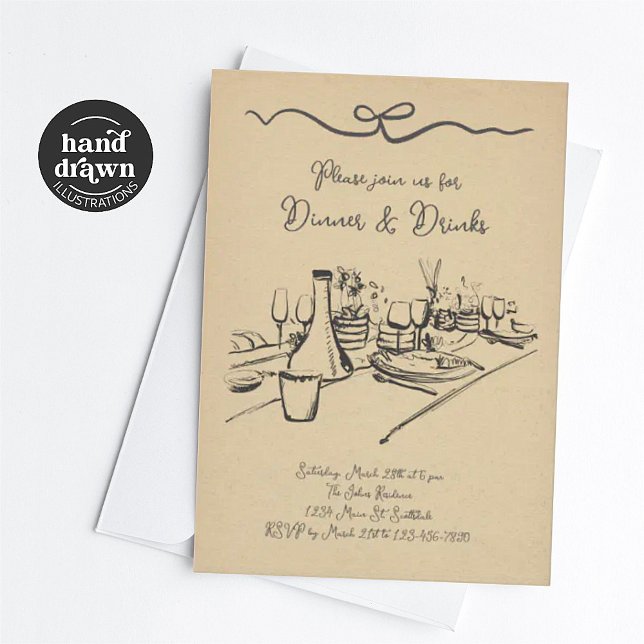 Invitation au dîner et aux boissons, soirée pour a (Créateur téléchargé)