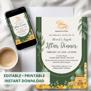 Invitation au dîner Iftar de la mosquée florale él