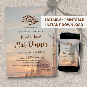 Invitation au dîner Iftar du coucher de soleil de