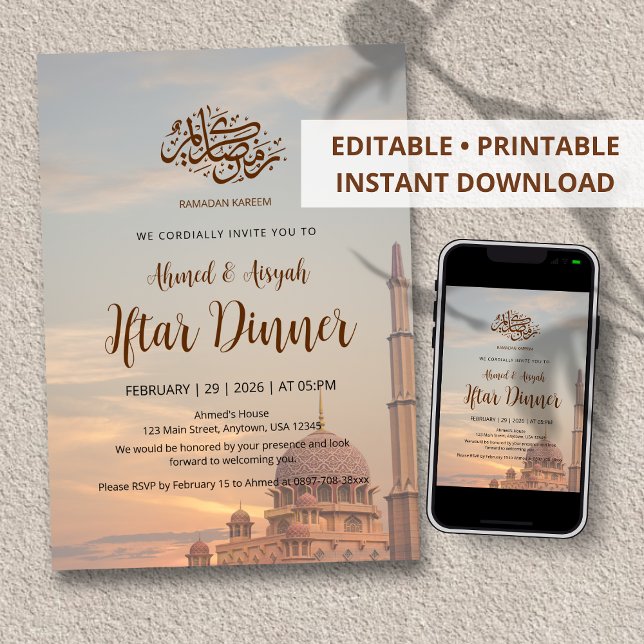 Invitation au dîner Iftar du coucher de soleil de  (Créateur téléchargé)