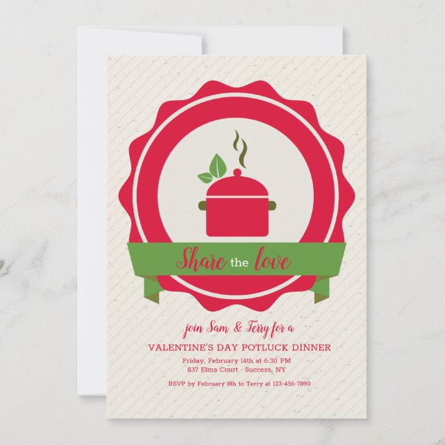 Invitation au dîner Potluck (Devant)