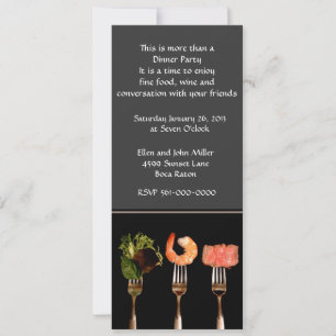Invitation au dîner Silver and Black