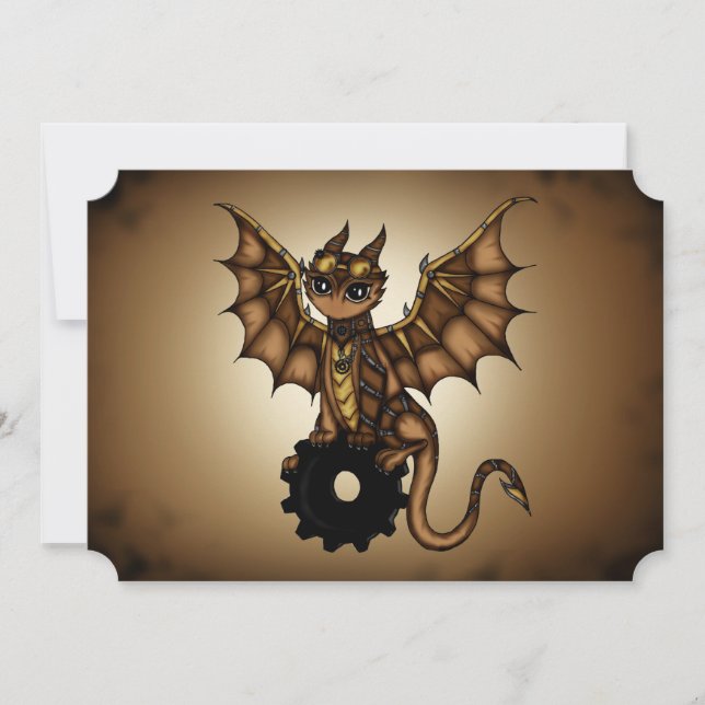 Invitation au Dragon de Steampunk (Devant)