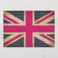 Invitation au drapeau rose