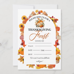 Invitation au Festin de Thanksgiving Floral Automn