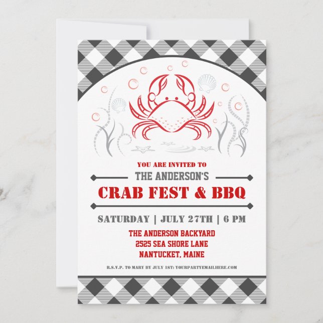 Invitation au Festival de crabes d'été et BBQ (Devant)