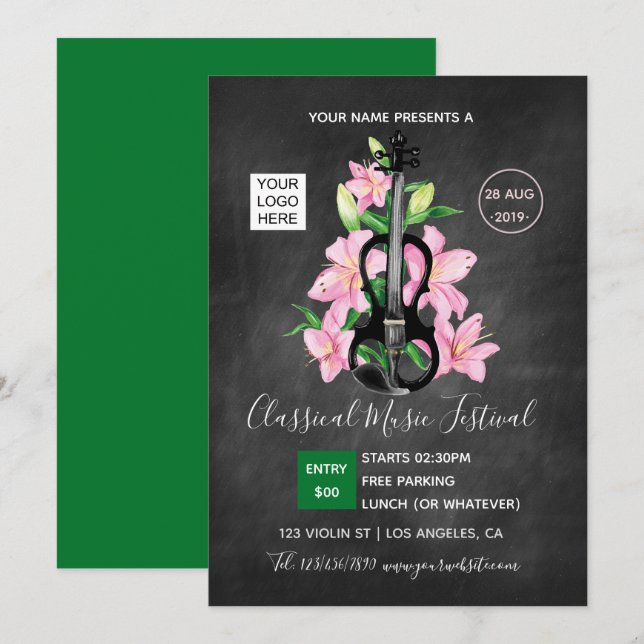 Invitation au Festival de Musique Classique sur ta (Devant / Derrière)