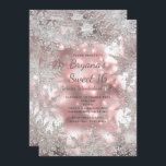Invitation au Flocon de neige de Pink Silver Winte<br><div class="desc">Invitation de Flocon de neige Pink Silver Winter Wonderland. Customisez pour tout événement.</div>