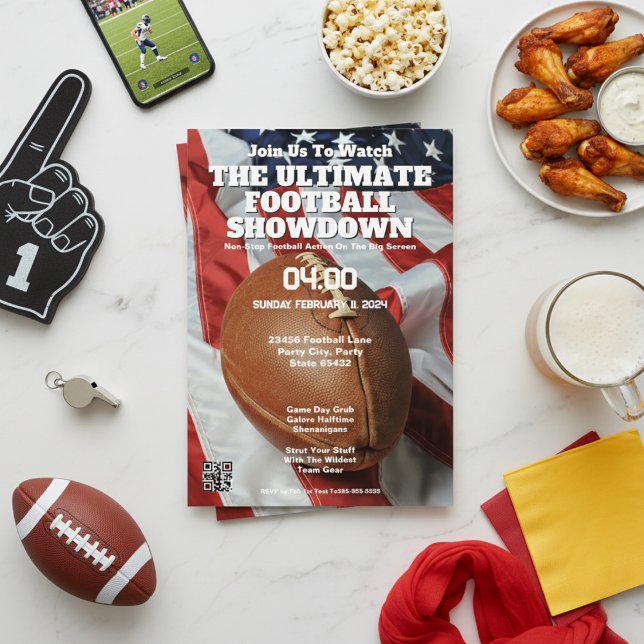 Invitation Au Football Américain "Rejoignez-Nous P (American Football "Join Us To Watch" Invitation)