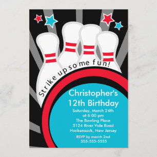 Invitation au Fun Bowling Birthday Party