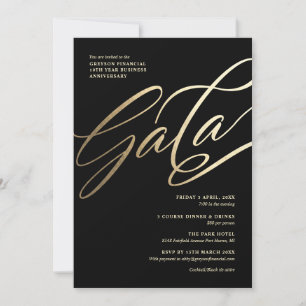 Invitation au gala Black and Gold