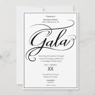 Invitation au gala d'affaires en tenue de soirée