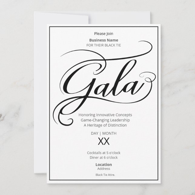 Invitation au gala d'affaires en tenue de soirée (Devant)