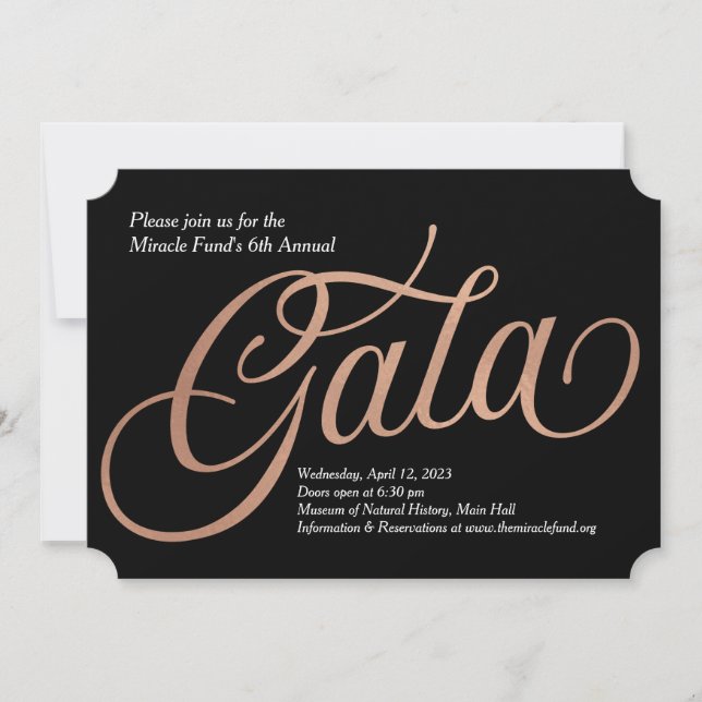 Invitation au gala de la Cravate noire (Devant)