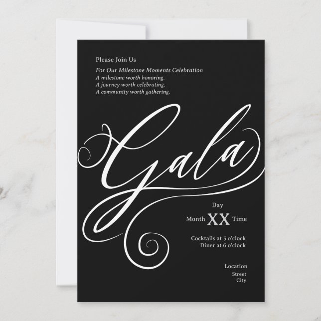 Invitation au gala du jalon (Devant)