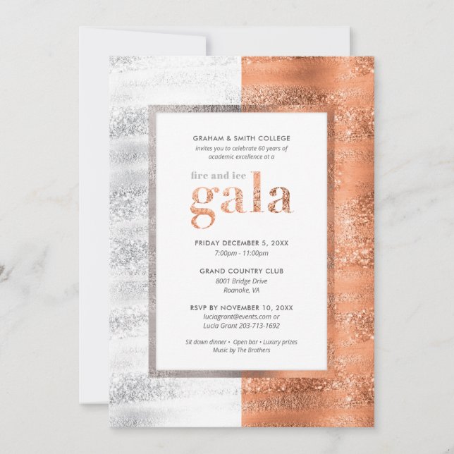 Invitation au gala Fire and Ice (Devant)
