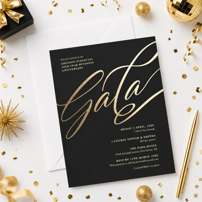 Invitation au gala noir et or (Créateur téléchargé)