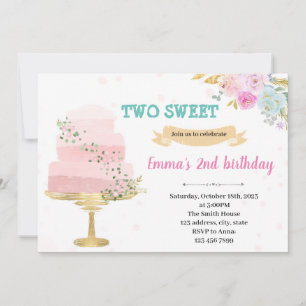 Invitation au gâteau 2ème anniversaire