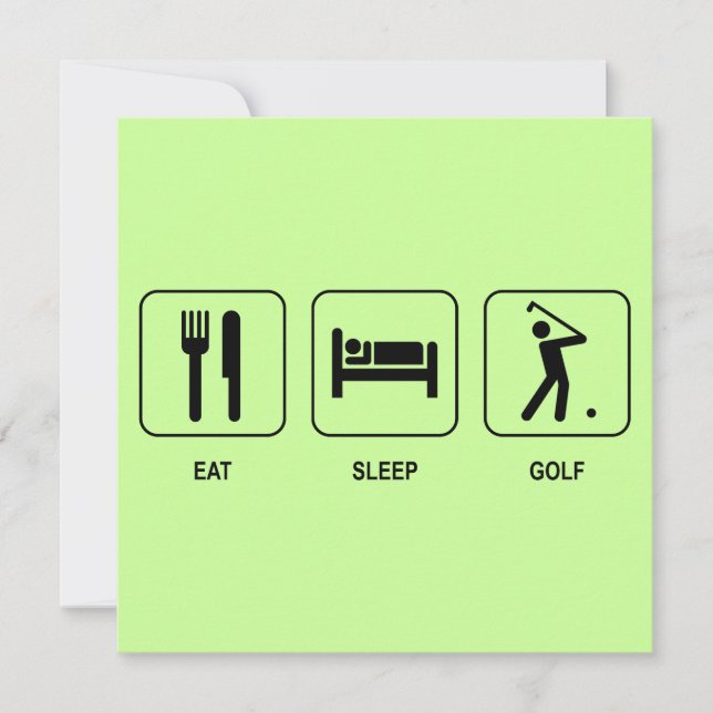 Invitation au golf Eat Sleep (Devant)