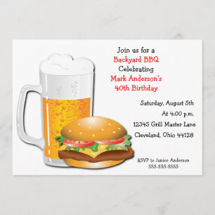 Invitation au hamburger au fromage de bière N