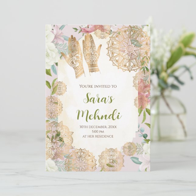 Invitation au henné & Invitation mehndi Invitation (Debout devant)