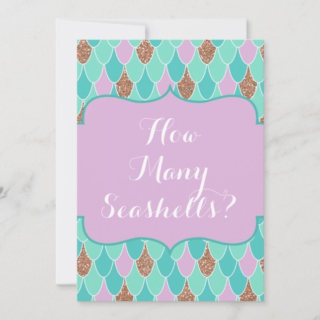Invitation au jeu de Baby shower de Mermaid (Devant)